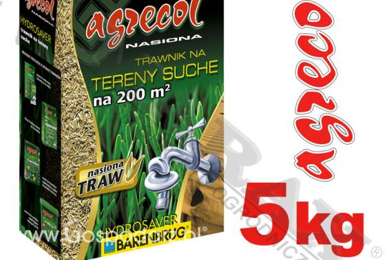 Trawa, nasiona trawy BARENBRUG / AGRECOL HYDROSAVER masa: 5 kg, na 200m2, watersaver, mieszanka traw na tereny suche